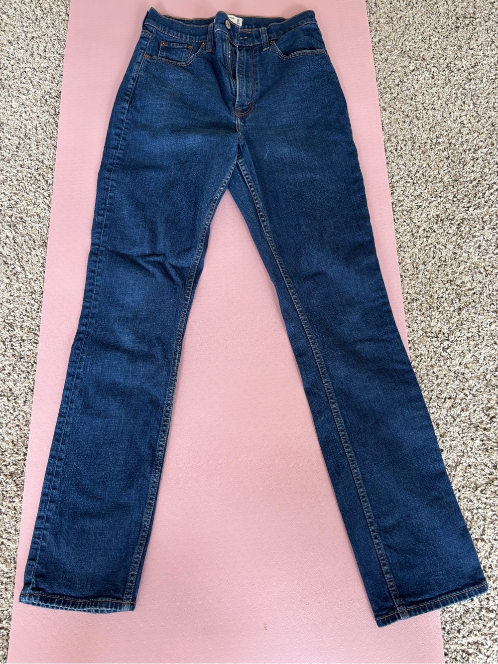Abercrombie & Fitch Dark Blue Straight-Leg Women's Jeans